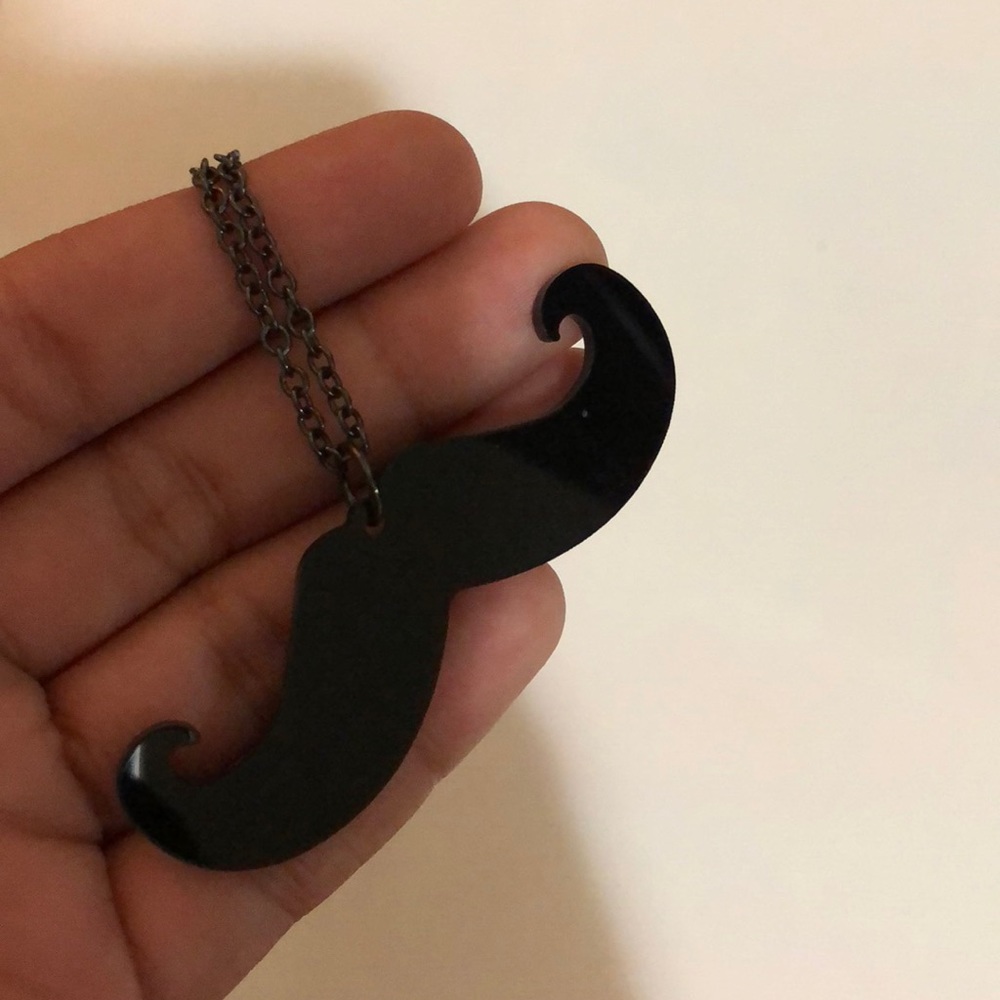 black mustache necklace